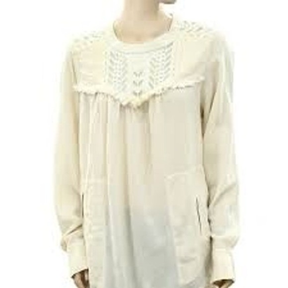 Isabel Marant Etoile Dresses & Skirts - Isabel Marant Etoile Women's Creme Tunic Boho Shift Embroidered Dress Size EU 40